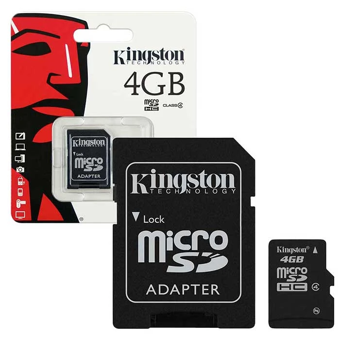 Kingston 4GB SD Card / Memory Card with Adapter - Micro SD TF